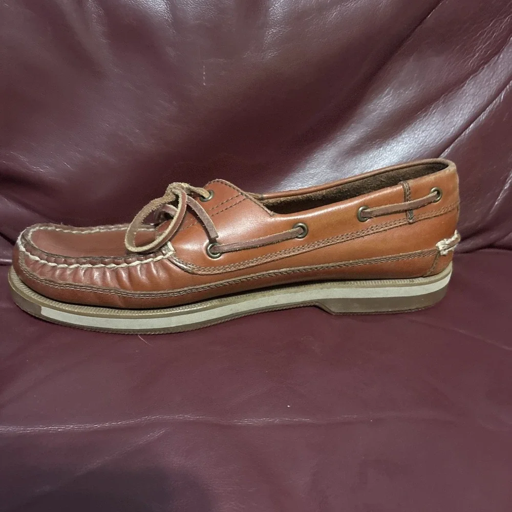 West Marine Boat Shoes Men Sz 9 Classic Nautical Gear Loafers Brown Slip On